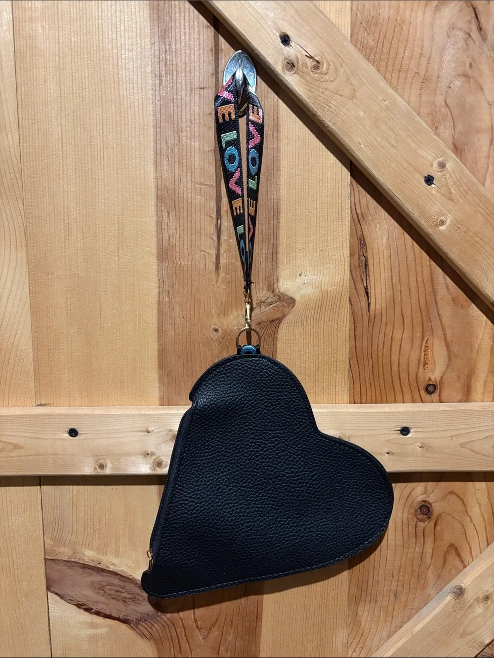 Black Heart-Shaped Wristlet Pouch - Women Accessories